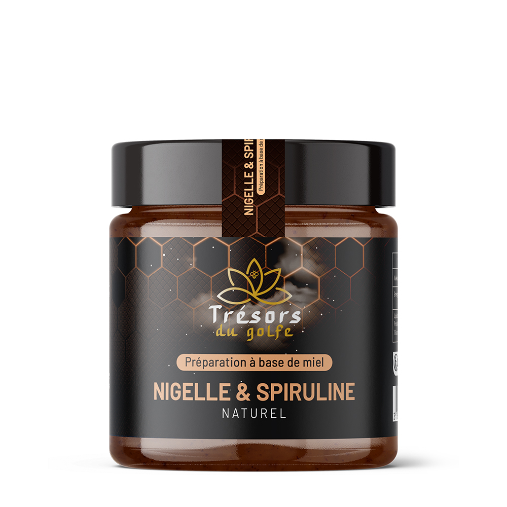 MOCKUP NIGELLE&SPIRULINE Nigelle & Spiruline - Préparation à Base de Miel – Image 1